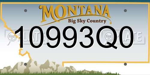 10993Q0 Montana License Plate