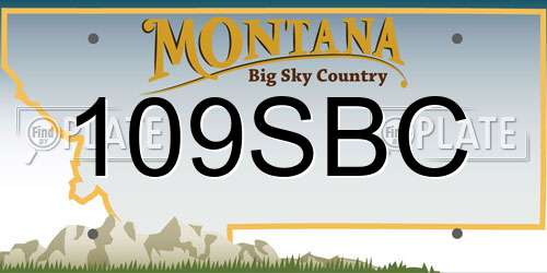 109SBC Montana License Plate
