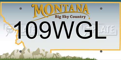 109WGL Montana License Plate