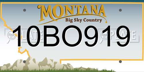 10BO919 Montana License Plate