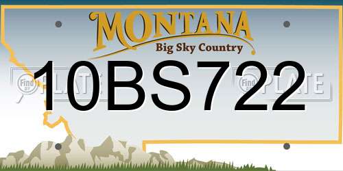 10BS722 Montana License Plate