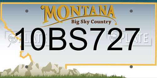 10BS727 Montana License Plate