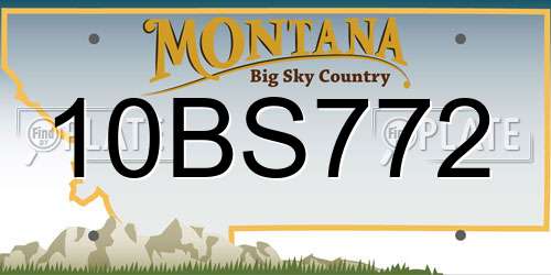 10BS772 Montana License Plate