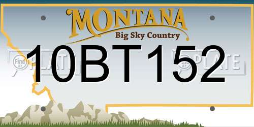 10BT152 Montana License Plate