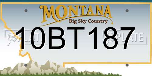 10BT187 Montana License Plate