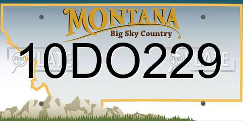 10DO229 Montana License Plate