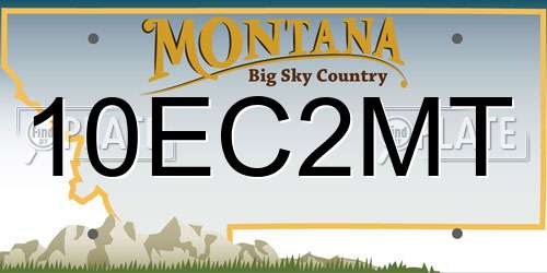 10EC2MT Montana License Plate