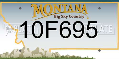 10F695 Montana License Plate