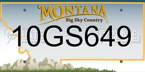 10GS649 Montana License Plate