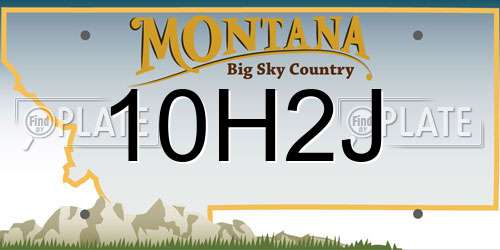 10H2J Montana License Plate