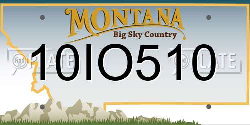 10IO510 Montana License Plate