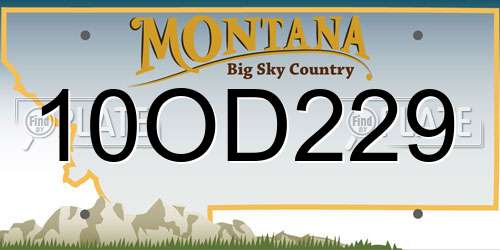 10OD229 Montana License Plate