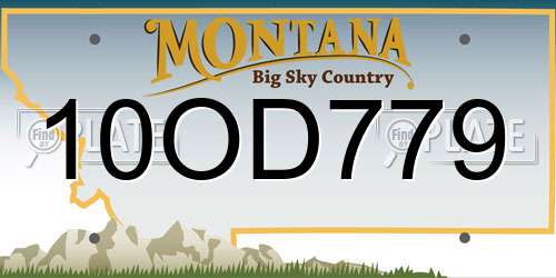 10OD779 Montana License Plate