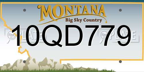 10QD779 Montana License Plate