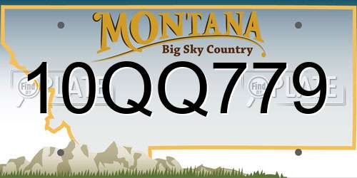 10QQ779 Montana License Plate