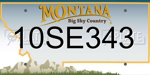 10SE343 Montana License Plate