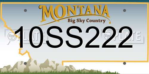 10SS222 Montana License Plate