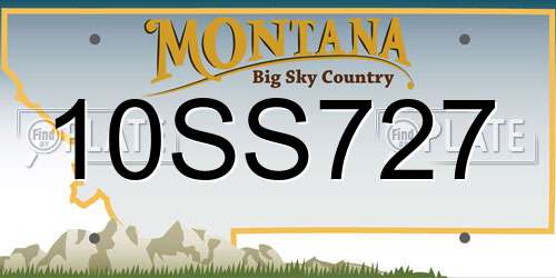 10SS727 Montana License Plate