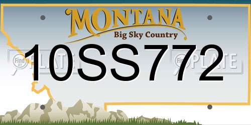 10SS772 Montana License Plate