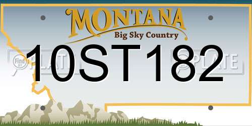 10ST182 Montana License Plate