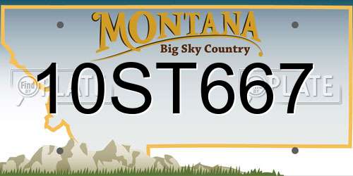 10ST667 Montana License Plate