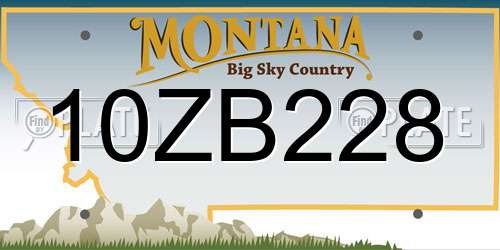 10ZB228 Montana License Plate