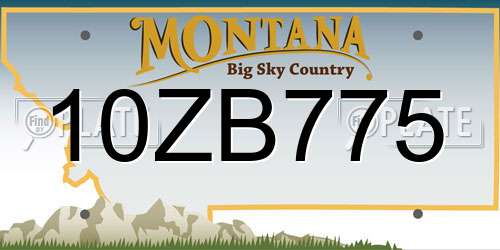 10ZB775 Montana License Plate