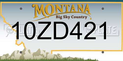 10ZD421 Montana License Plate