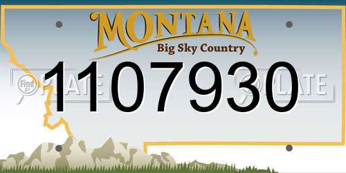 1107930 Montana License Plate