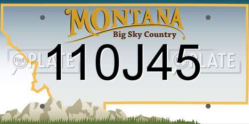 110J45 Montana License Plate