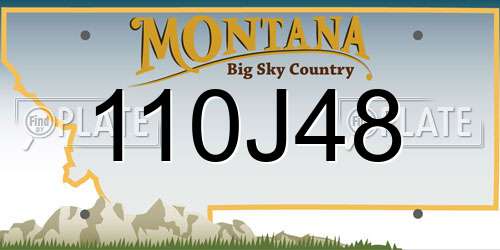 110J48 Montana License Plate