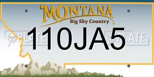 110JA5 Montana License Plate