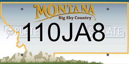 110JA8 Montana License Plate