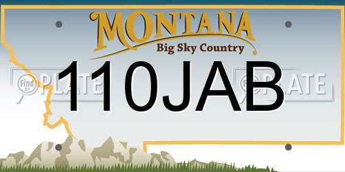 110JAB Montana License Plate