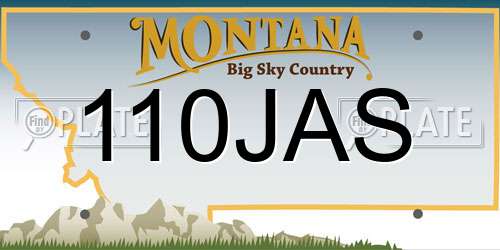 110JAS Montana License Plate