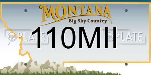 110MII Montana License Plate