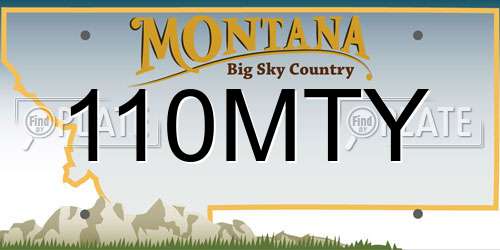 110MTY Montana License Plate