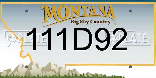 111D92 Montana License Plate