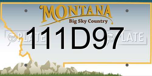 111D97 Montana License Plate