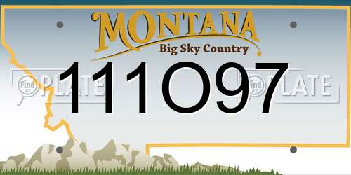 111O97 Montana License Plate