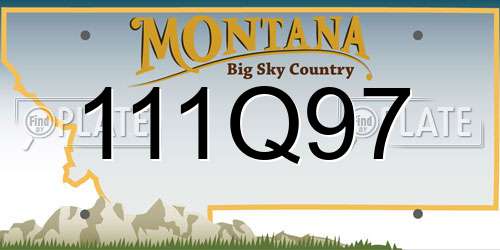 111Q97 Montana License Plate