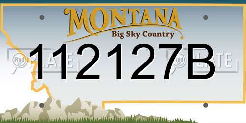 112127B Montana License Plate