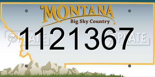 1121367 Montana License Plate