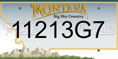 11213G7 Montana License Plate