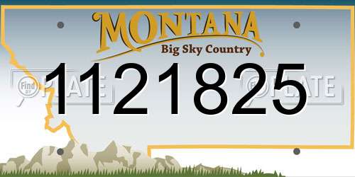 1121825 Montana License Plate