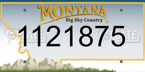1121875 Montana License Plate