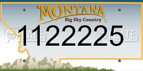 1122225 Montana License Plate