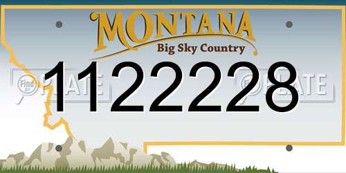 1122228 Montana License Plate