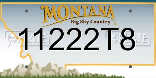 11222T8 Montana License Plate