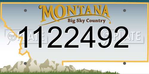 1122492 Montana License Plate